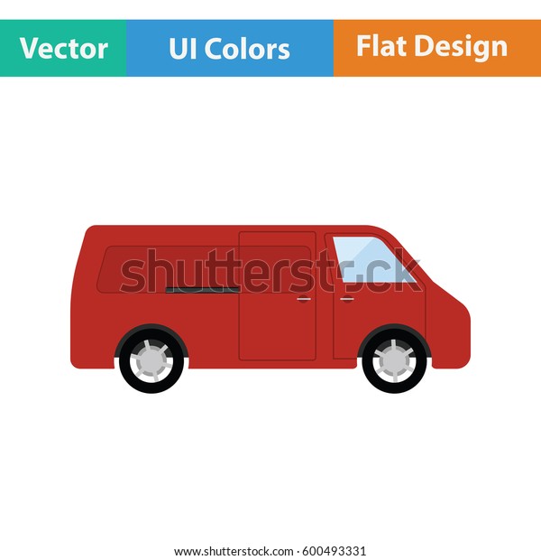 Commercial\
van icon. Flat design. Vector\
illustration.