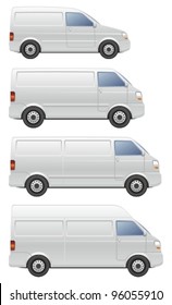 Commercial van icons set.