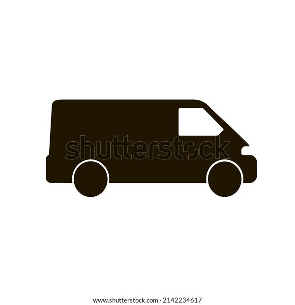 Commercial van isolated silhouette on white\
background. Vector\
illustration.