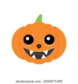 Commercial vector illustration of a humorous pumpkin for Halloween, perfect for festive marketing materials, product packaging, social media campaigns, and seasonal promotions.