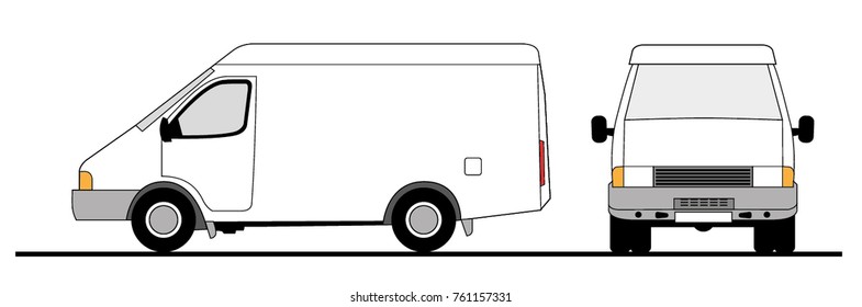 commercial vehicle, cargo van, white for the branding