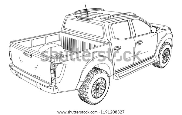 Commercial Vehicle Delivery Truck Double Cab Stock Vector (Royalty Free ...