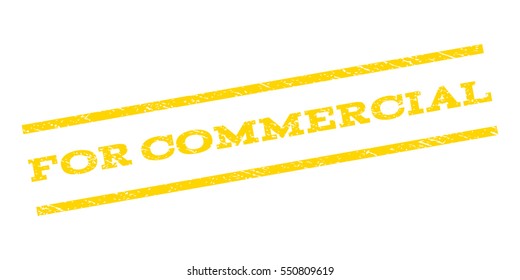 For Commercial watermark stamp. Text caption between parallel lines with grunge design style. Rubber seal stamp with dirty texture. Vector yellow color ink imprint on a white background.
