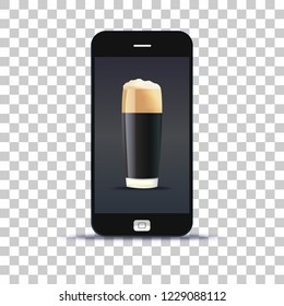 Commercialize beer application for mobile phone pasted om photo paper