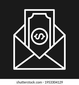 Commision, envelope, money icon vector image. Can also be used for Finance and Money. Suitable for use on web apps, mobile apps and print media.
