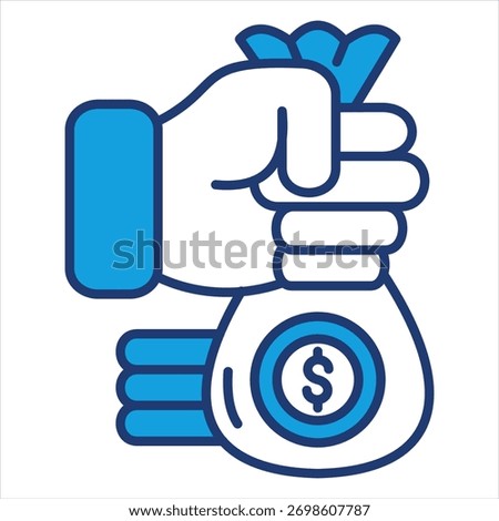 Commission Blue Icon Vector Illustration