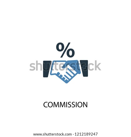 Commission concept 2 colored icon. Simple blue element illustration. Commission concept symbol design. Can be used for web and mobile UI/UX