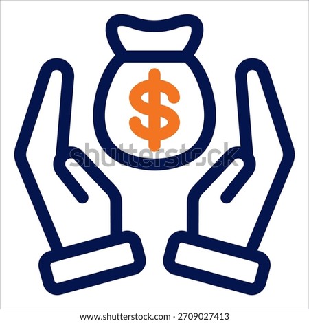 Commission Duotone Icon. Simple Vector Illustration on White Background