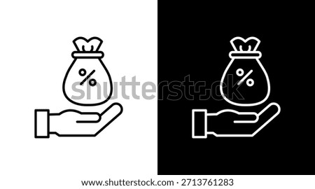 Commission Fee Outline White Icon Set Design