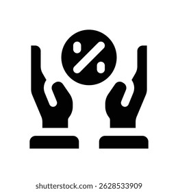 commission glyph icon. Strong and solid vector icon for websites, mobile interfaces, presentations, and visual branding. High quality and easy to edit.