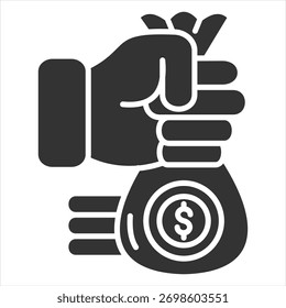 Ilustración vectorial de icono de glifo de la Comisión