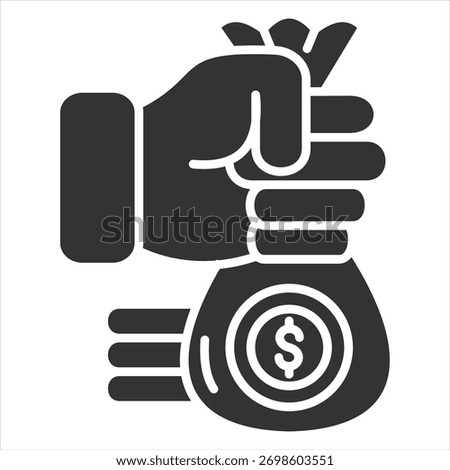 Commission Glyph Icon Vector Illustration