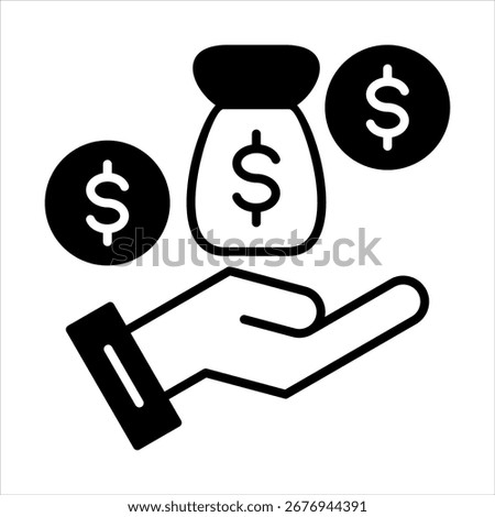 commission icon in black style vector illustration
