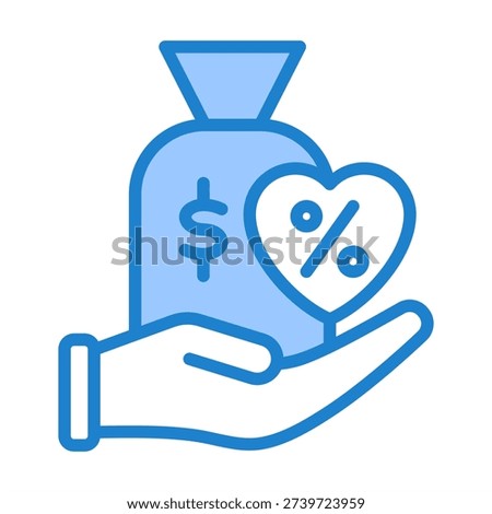 Commission Icon With Blue Color For Human Resources Management