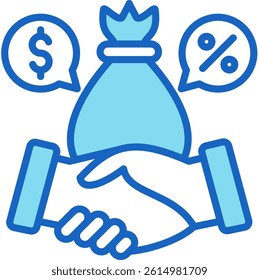 Commission Icon Blue Vector Illustration