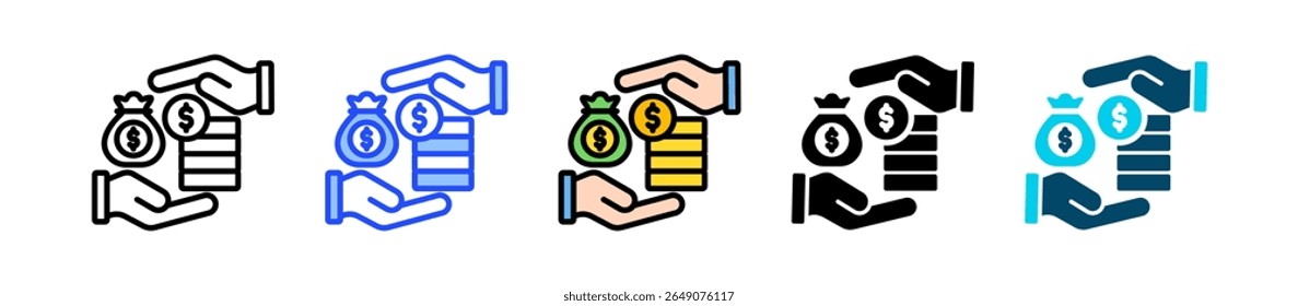 Coleção de Ícones de Comissão com Vários Estilos