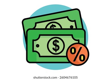 Commission icon. colored outline icon style. icon related to digital marketing. business elements vector illustration