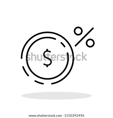 Commission icon in flat style. Loan commission / Tax Fee symbol for your web site design, logo, app, UI Vector EPS 10.