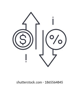 Commission icon, linear isolated illustration, thin line vector, web design sign, outline concept symbol with editable stroke on white background.