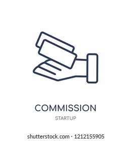 Commission icon. Commission linear symbol design from Startup collection. Simple outline element vector illustration on white background.