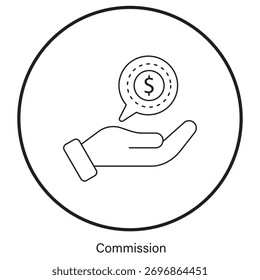 Commission Icon, Sales Commission, Performance, Agent Commission, Affiliate, Bonus, vector
