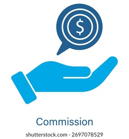 Icono de comisión, comisión de ventas, rendimiento, comisión de agente, Afiliada, bonificación, Vector