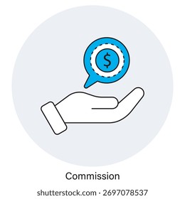 Commission Icon, Sales Commission, Performance, Agent Commission, Affiliate, Bonus, vector