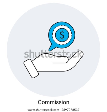 Commission Icon, Sales Commission, Performance, Agent Commission, Affiliate, Bonus, vector