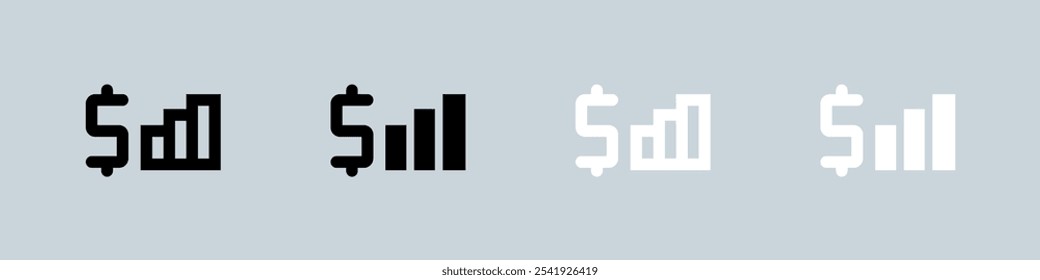 Commission icon set in black and white. Finance signs vector illustration.