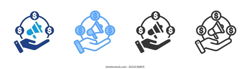 Commission icon set multiple style collection
