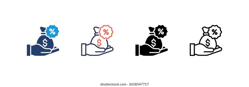 Conjunto de iconos de comisión colección de estilos múltiples