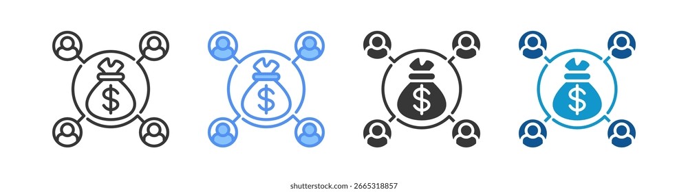 Conjunto de iconos de comisión Colección de estilo múltiple