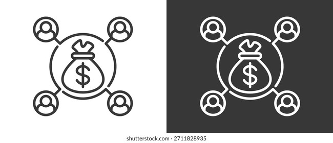 Colección De Vector Del Conjunto Del Icono De La Comisión Aislada En Blanco Y Negro