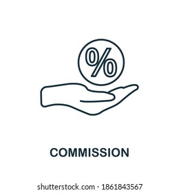 Commission icon. Simple line element from affiliate marketing collection. Thin Commission icon for templates, infographics and more.