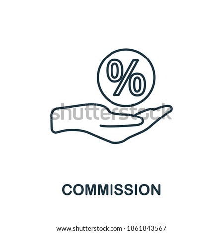 Commission icon. Simple line element from affiliate marketing collection. Thin Commission icon for templates, infographics and more.