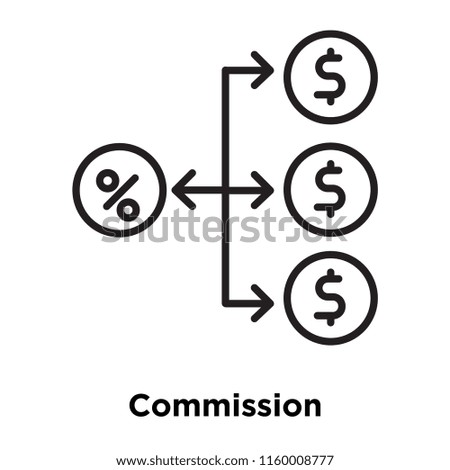 Commission icon vector isolated on white background, Commission transparent sign , sign and symbols in thin linear outline style