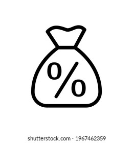 Commission icon vector. percent illustration sign. tax symbol or logo.
