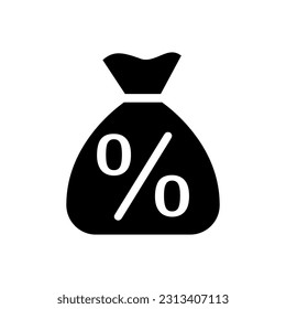 Vector de icono de la Comisión. signo de ilustración por porcentaje. símbolo de impuesto o logotipo.