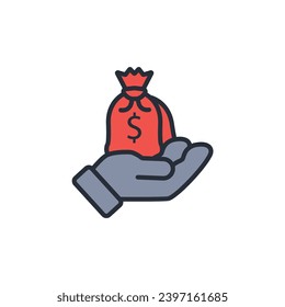 commission icon. vector.Editable stroke.linear style sign for use web design,logo.Symbol illustration.