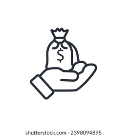 commission icon. vector.Editable stroke.linear style sign for use web design,logo.Symbol illustration.