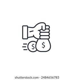 commission icon. vector.Editable stroke.linear style sign for use web design,logo.Symbol illustration.