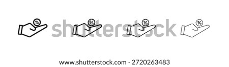 Commission icons Outline vector symbol sign