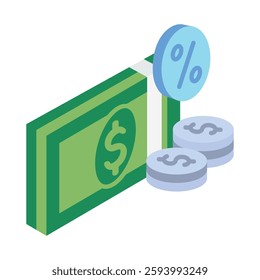 Commission isometric 3d, mini illustration icon, use for modern concept, UI or UX kit, web and app development. related to business, finance, economy..