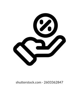commission line icon. Clean and minimalist vector icon for websites, mobile apps, presentations, and logos. Fully scalable and customizable for any project.
