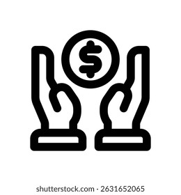 commission line icon. Clean and minimalist vector icon for websites, mobile apps, presentations, and logos. Fully scalable and customizable for any project.