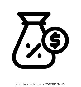 commission line icon. vector icon for your website, mobile, presentation, and logo design.