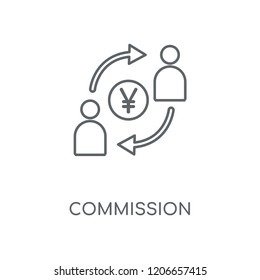 Commission linear icon. Commission concept stroke symbol design. Thin graphic elements vector illustration, outline pattern on a white background, eps 10.