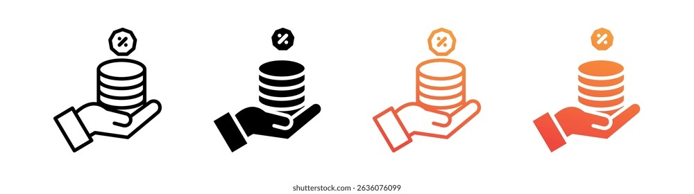 Commission Multi Style Icon Set Vector