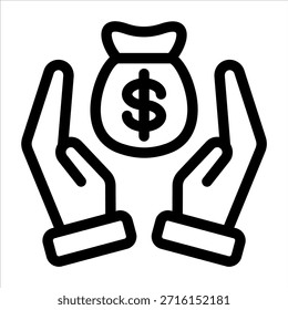 Icono de esquema de la Comisión. Ilustración vectorial simple sobre fondo blanco