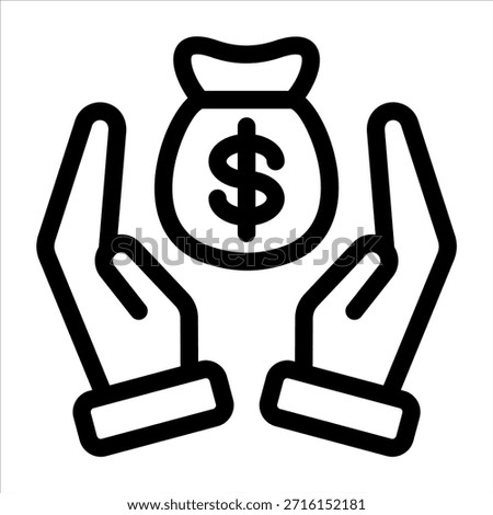 Commission outline icon. Simple vector illustration on white background